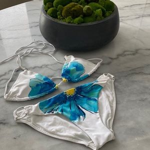 Seafolly White Bikini with Flower